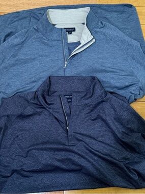 Peter Millar Crown Crafted Heathered Gray Zip Pullovers XXL (Lot of 2)